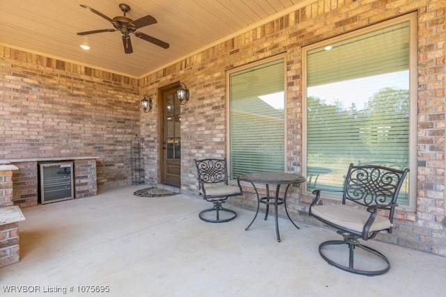 view of patio / terrace with ceiling fan