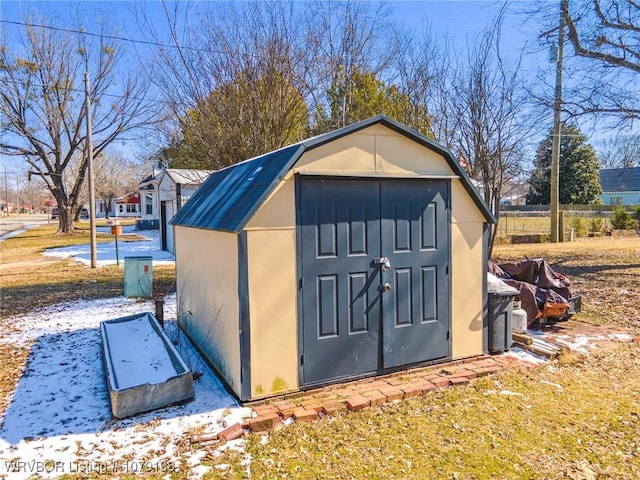 view of shed