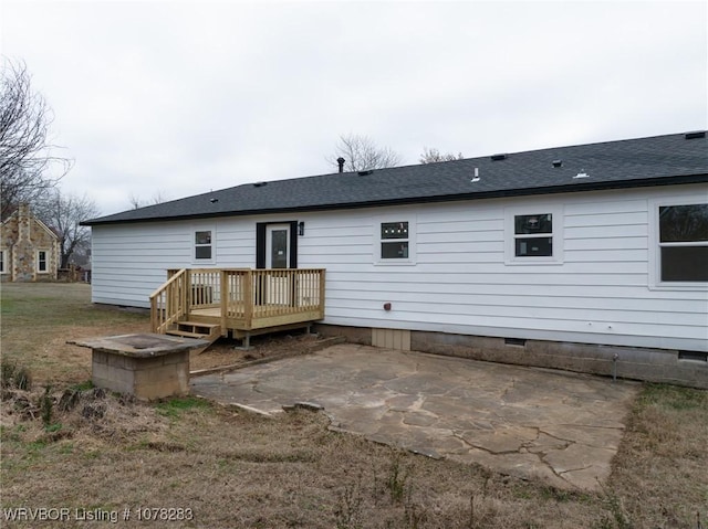 48 W Gary St, Greenwood, AR 72936 - back of property with a yard, a patio area, and a wooden deck