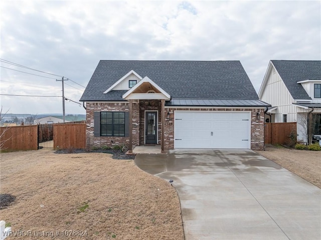 view of front facade with a garage