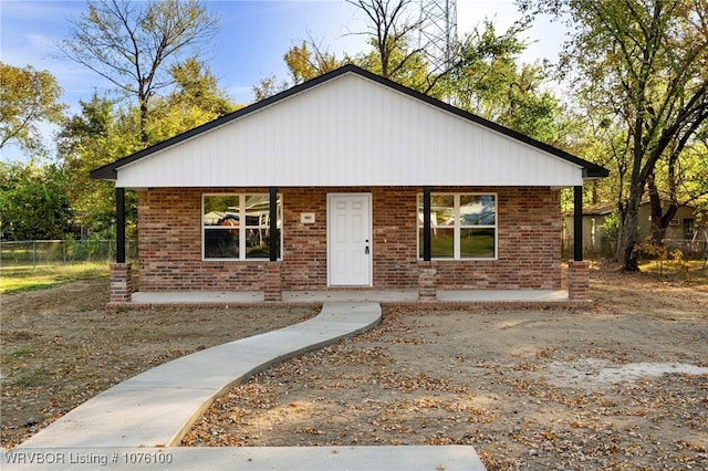 view of front of home with a porch