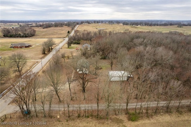 aerial view featuring a rural view