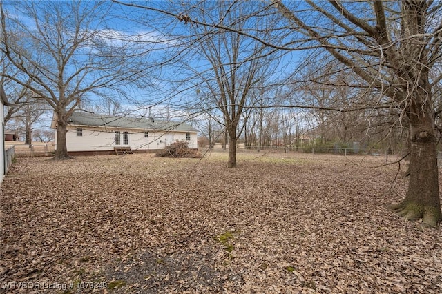 view of yard featuring fence