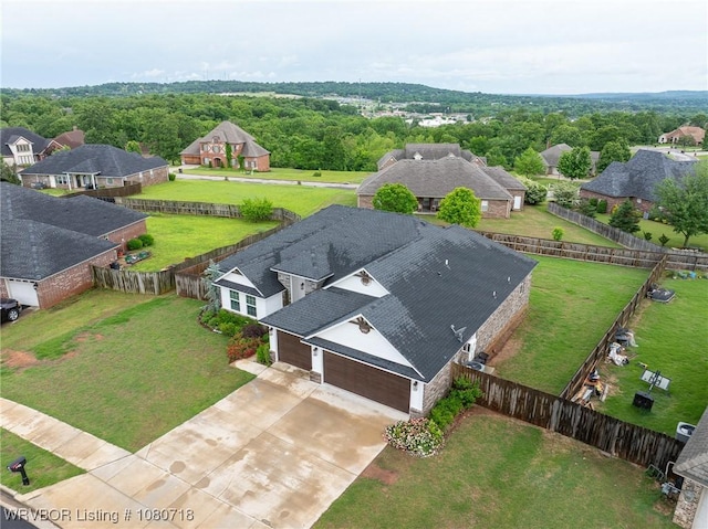 aerial view featuring a residential view