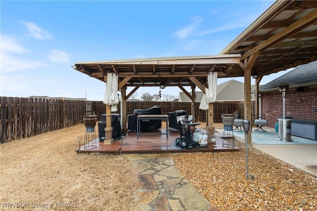 view of patio / terrace with a wooden deck