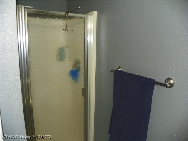 bathroom featuring a shower stall