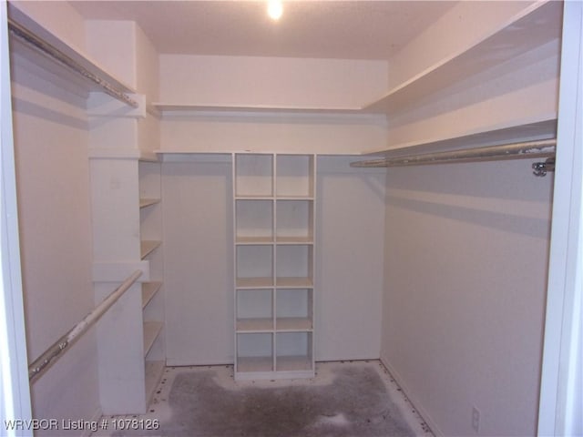 view of walk in closet