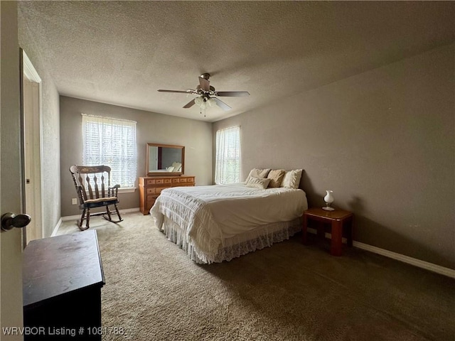 11739 282nd Hwy, Mountainburg, AR 72946 - bedroom featuring carpet, ceiling fan, and a textured ceiling