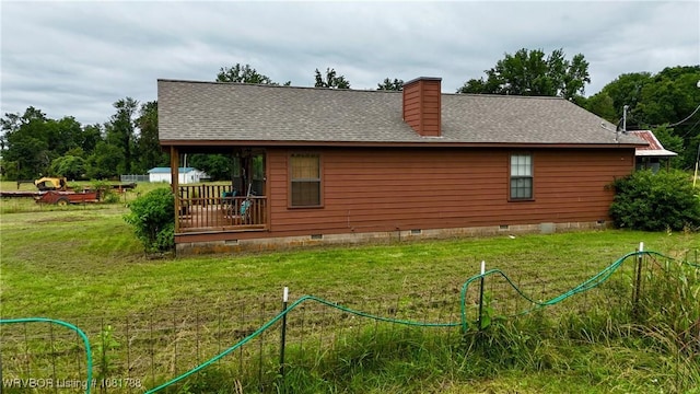 11739 282nd Hwy, Mountainburg, AR 72946 - view of side of property featuring crawl space, a shingled roof, and a lawn