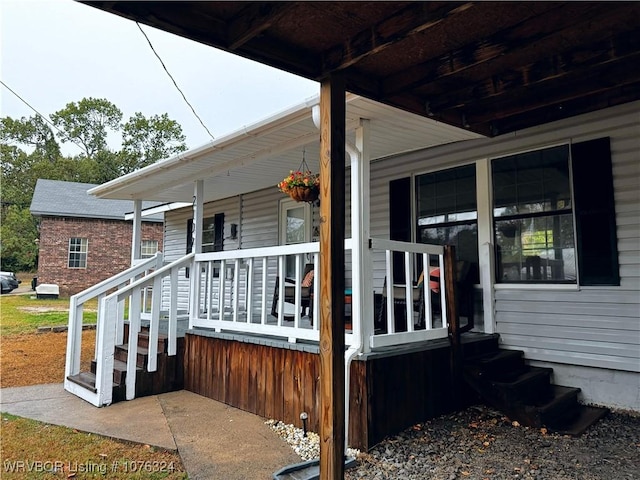 exterior space with a porch