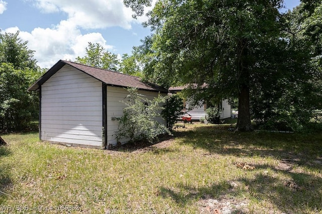 view of shed
