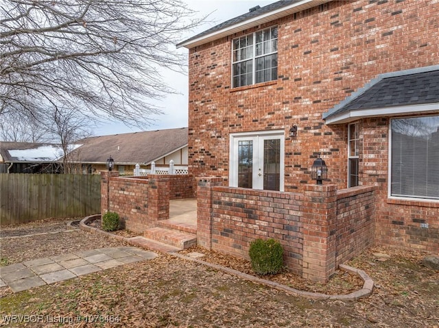 exterior space featuring french doors