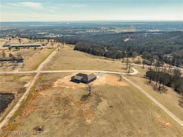 drone / aerial view with a rural view