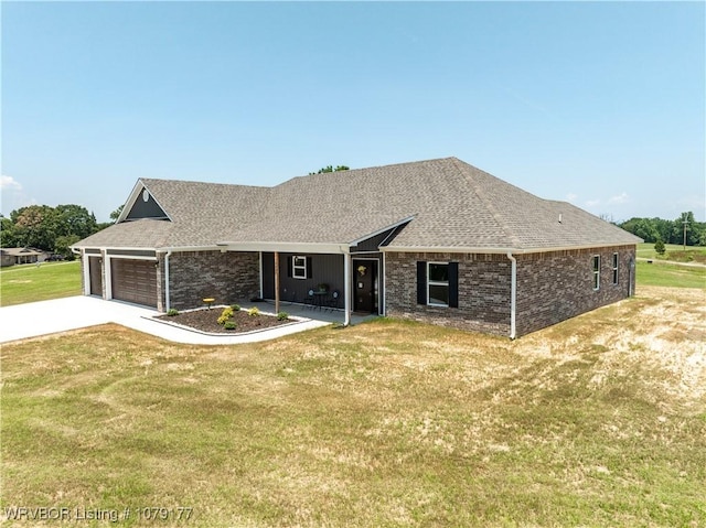 3220 Harmony Rd, Alma, AR 72921 - single story home featuring driveway, a front yard, a shingled roof, and an attached garage