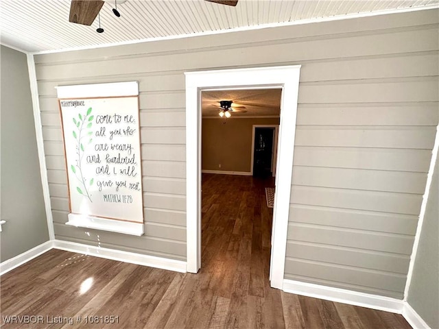 208 Cane Hill St, Van Buren, AR 72956 - hall with dark wood-style floors and baseboards
