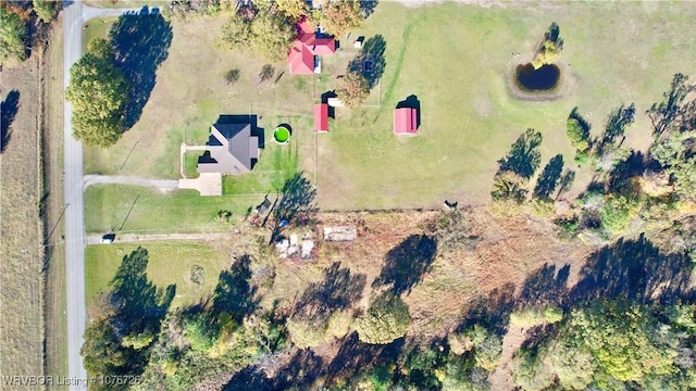 drone / aerial view with a rural view