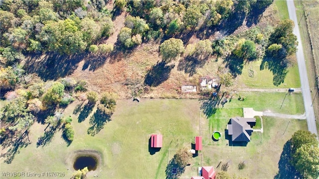 aerial view featuring a rural view