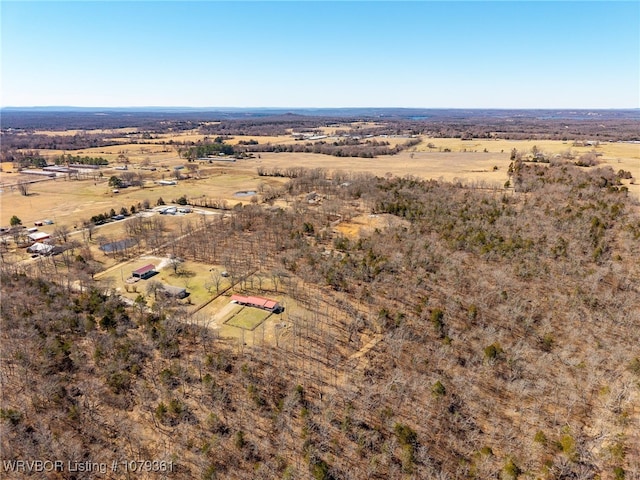 drone / aerial view with a rural view