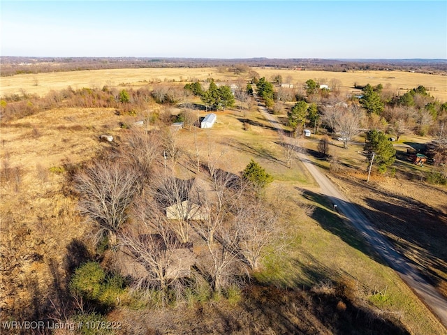 bird's eye view with a rural view