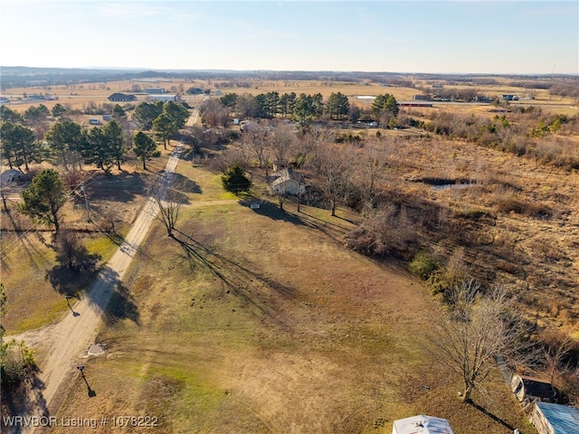 aerial view featuring a rural view