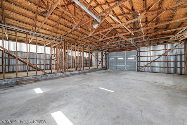 garage featuring metal wall