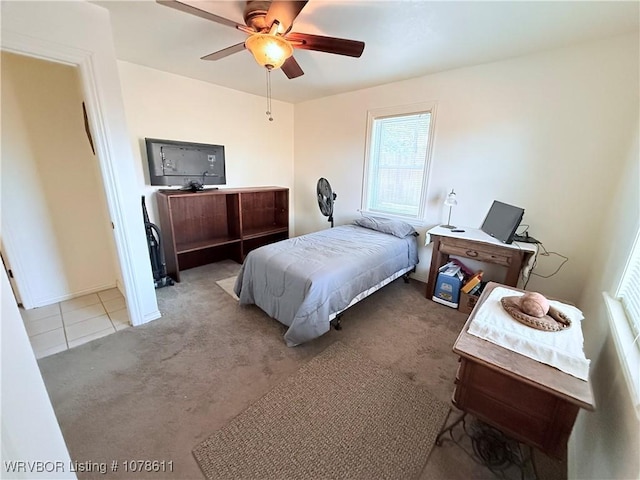205 Lee Ordner, Panama, OK 74951 - bedroom with a ceiling fan and carpet floors
