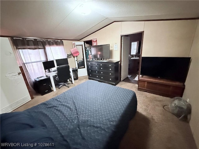 205 Lee Ordner, Panama, OK 74951 - bedroom featuring vaulted ceiling and carpet floors