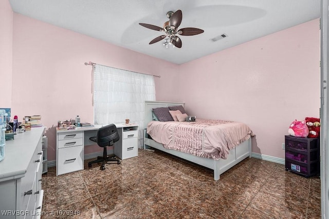 6408 Southfield Dr, Fort Smith, AR 72916 - bedroom featuring baseboards, ceiling fan, and visible vents