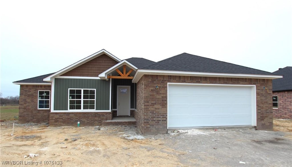 view of front of house with a garage