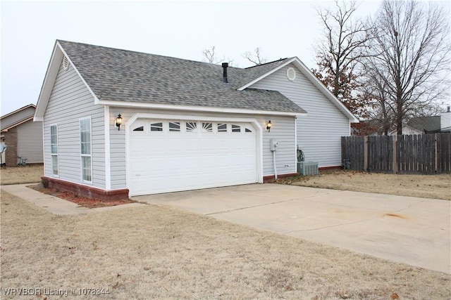 view of home's exterior with a garage