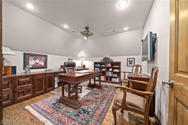 10408 Innsbruck Ct, Fort Smith, AR 72908 - office area with light wood-type flooring and vaulted ceiling