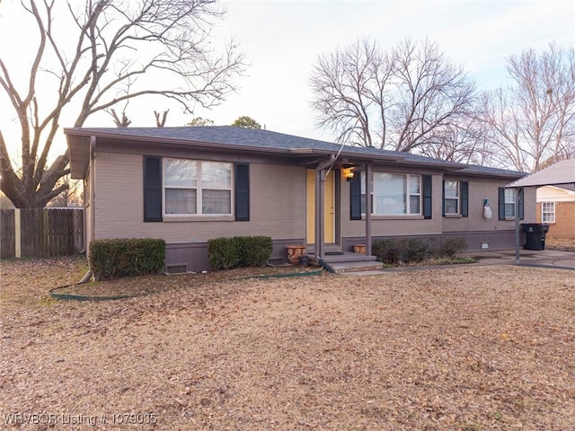 view of single story home