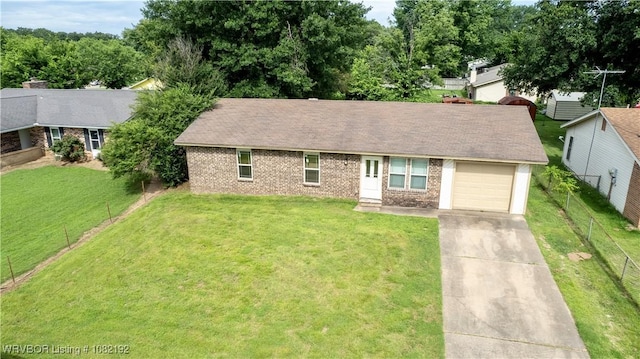 105 N Circle B, Roland, OK 74954 - ranch-style house with concrete driveway, brick siding, and a garage