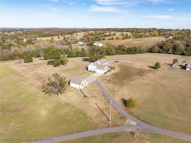 drone / aerial view featuring a rural view