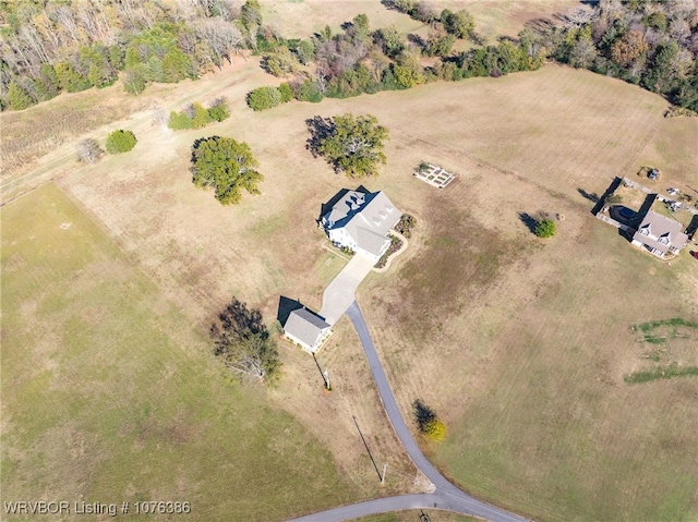 drone / aerial view with a rural view