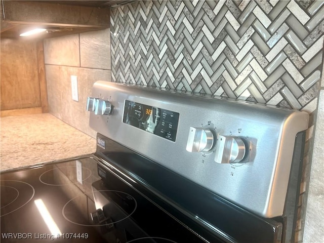 details with backsplash and stove