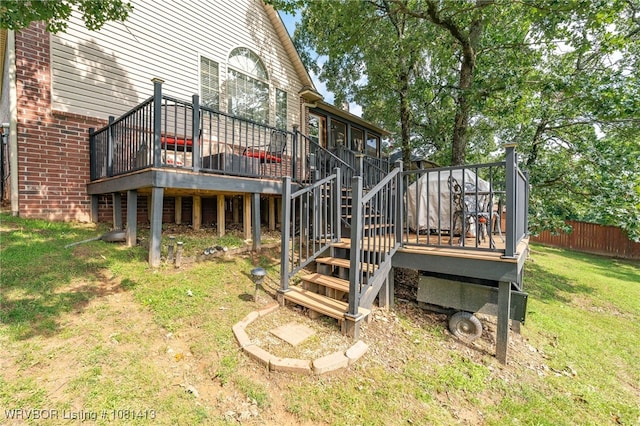 2110 Parkway Cir, Van Buren, AR 72956 - deck with stairs