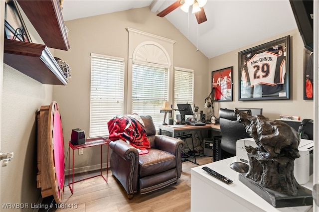 2110 Parkway Cir, Van Buren, AR 72956 - office area featuring ceiling fan and light wood finished floors