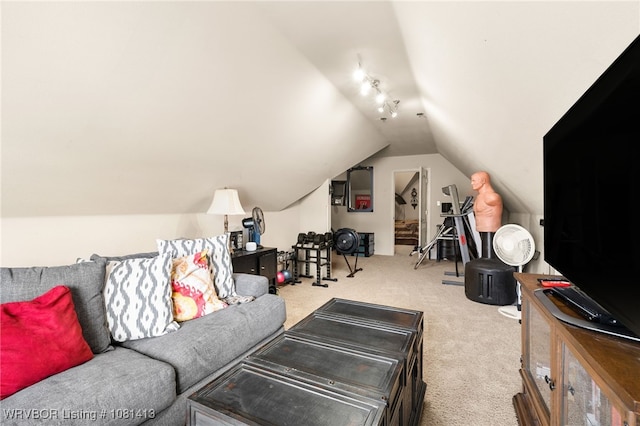 2110 Parkway Cir, Van Buren, AR 72956 - living area featuring carpet and lofted ceiling