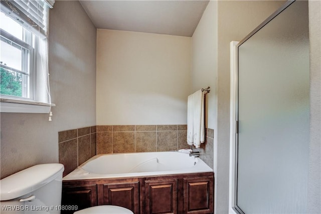 2005 Scarlet Oak Dr, Van Buren, AR 72956 - bathroom featuring toilet, a stall shower, and a bath