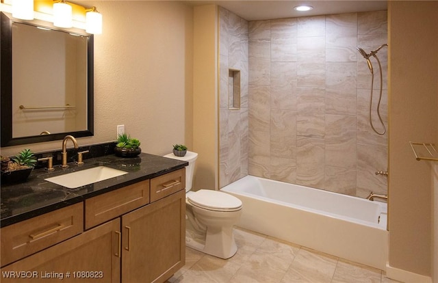 6001 Bolton Rd, Fort Smith, AR 72903 - full bath with toilet, shower / bath combination, vanity, and recessed lighting