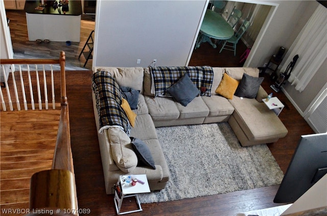 living room featuring hardwood / wood-style flooring