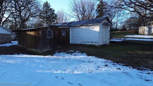 view of snow covered structure