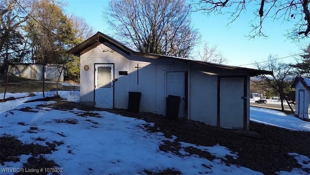 view of snow covered structure