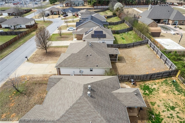 bird's eye view with a residential view