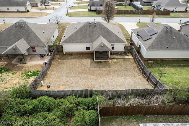 bird's eye view with a residential view