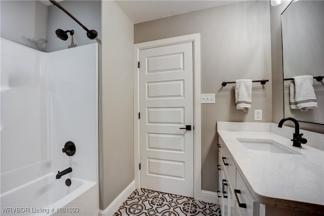 2803 Turtle Creek Dr, Lavaca, AR 72941 - bathroom with vanity, shower / tub combination, baseboards, and tile patterned floors