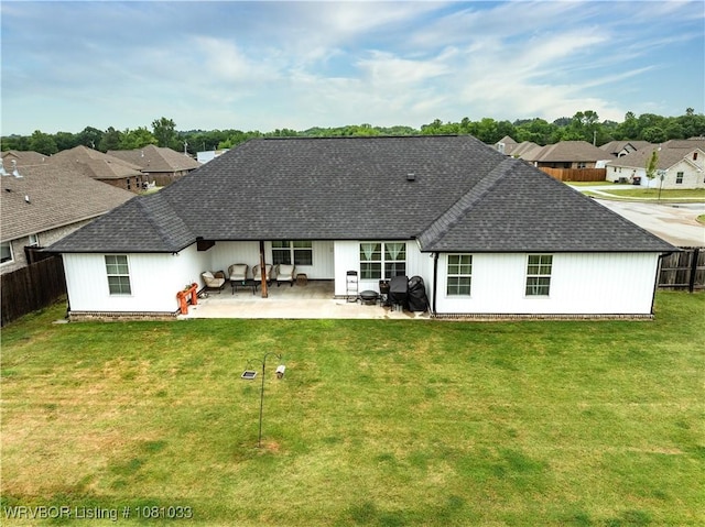 2803 Turtle Creek Dr, Lavaca, AR 72941 - rear view of property with a shingled roof, a patio, and a residential view