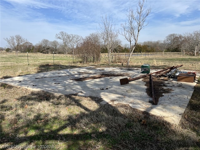 view of patio / terrace featuring a rural view