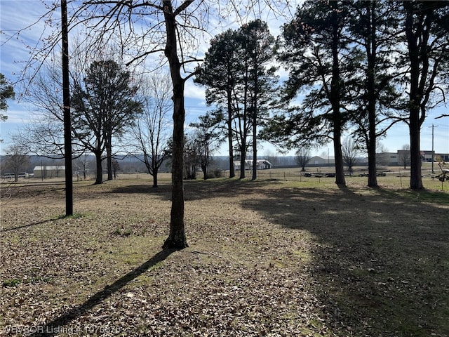 view of yard with a rural view